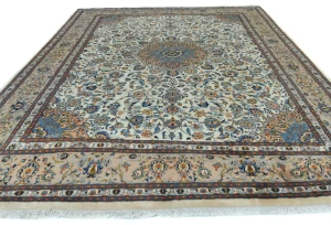 Vintage Cream Traditional 10X13 Kashmar Persian Rug
