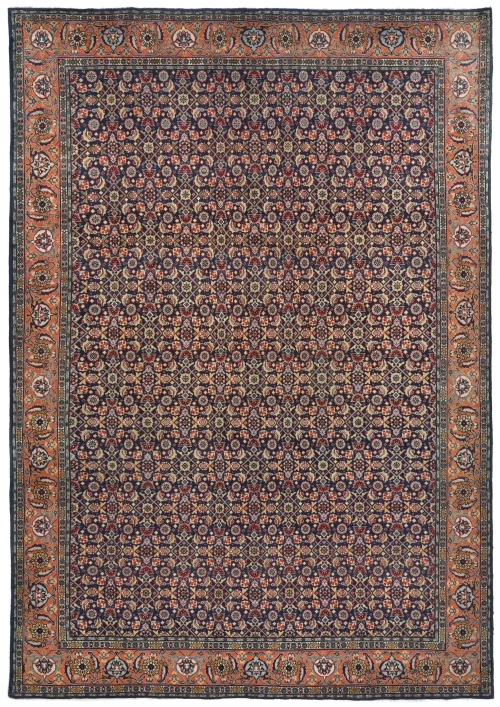 Vintage Plum allover Traditional 8 X 11 Tabriz Persian Rug