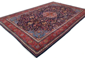 Vintage  Purple-navy Floral Traditional 7X10 Mahal Persian Rug
