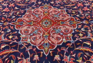 Vintage  Purple-navy Floral Traditional 7X10 Mahal Persian Rug