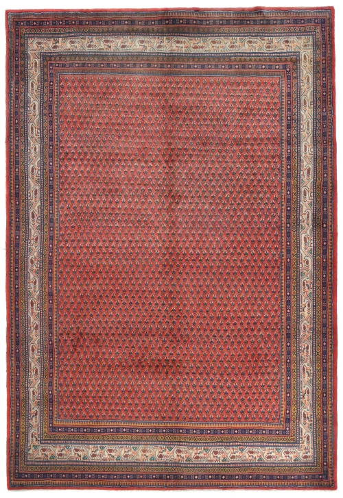 Vintage Light Red Tribal 7X10 Botemir Persian Rug