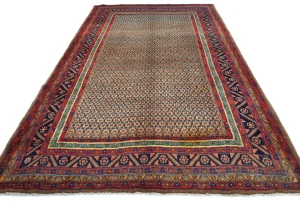 Vintage Khaki Tribal 7X10 Koliaie Persian Rug
