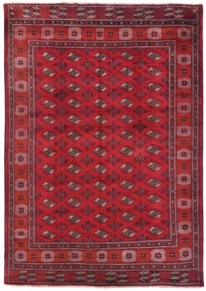 Vintage Red Tribal 8X11 Turkoman Persian Oriental Rug