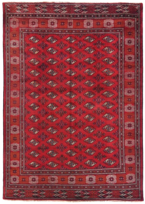 Vintage Red Tribal 8X11 Turkoman Persian Oriental Rug