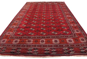 Vintage Red Tribal 8X11 Turkoman Persian Oriental Rug