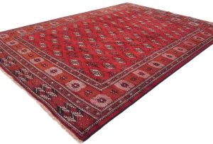 Vintage Red Tribal 8X11 Turkoman Persian Oriental Rug