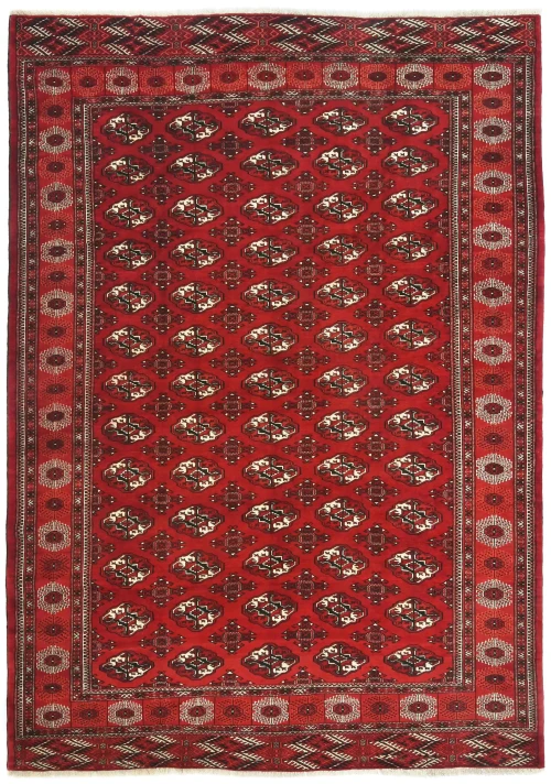 Vintage Red Tribal 7X11 Turkoman Persian Oriental Rug