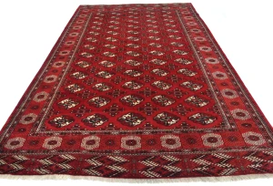 Vintage Red Tribal 7X11 Turkoman Persian Oriental Rug
