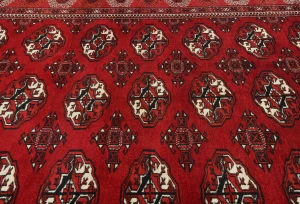 Vintage Red Tribal 7X11 Turkoman Persian Oriental Rug