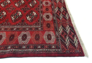 Vintage Red Tribal 7X11 Turkoman Persian Oriental Rug
