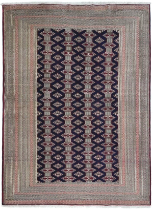 Vintage Purple-navy Tribal 8X11 Turkoman Persian Oriental Rug