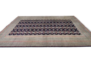 Vintage Purple-navy Tribal 8X11 Turkoman Persian Oriental Rug