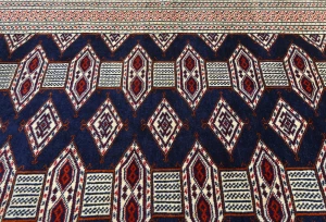 Vintage Purple-navy Tribal 8X11 Turkoman Persian Oriental Rug