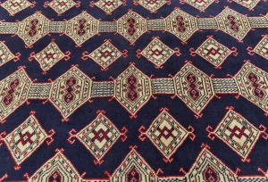Vintage Purple-navy Tribal 7X10 Turkoman Persian Oriental Rug