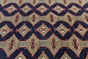 Vintage Purple-navy Tribal 7X10 Turkoman Persian Oriental Rug