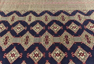 Vintage Purple-navy Tribal 7X10 Turkoman Persian Oriental Rug
