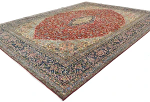 Vintage Red Traditional Floral 10x13 Kerman Persian Rug