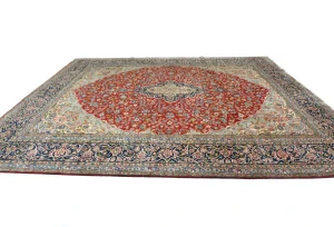 Vintage Red Traditional Floral 10x13 Kerman Persian Rug