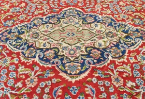 Vintage Red Traditional Floral 10x13 Kerman Persian Rug
