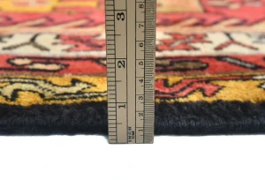 Vintage Coral Red Pictorial Tribal 5'0X10'5 Heriz Persian Runner Rug
