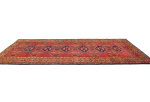 Vintage Tribal Geometric 5X13 Meshkin Persian Runner Rug