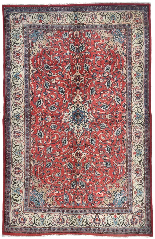Vintage Red Floral Traditional 6'8X10'5 Mahal Persian Rug