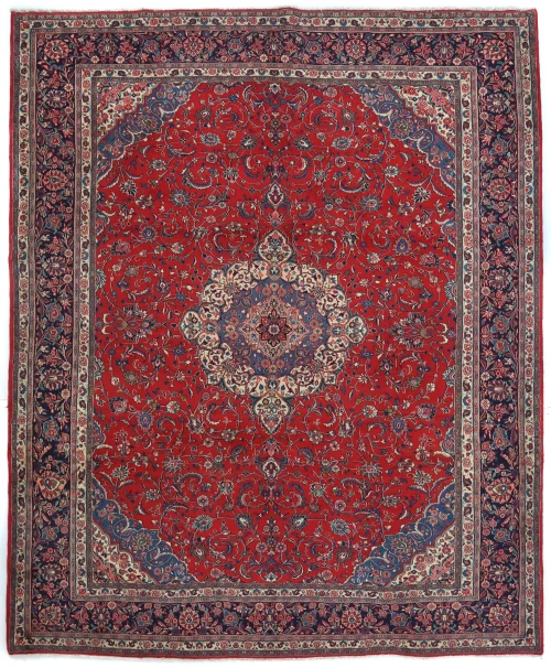 Vintage Red Floral 10x12 Shahrbaft Persian Rug