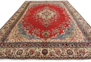 Semi Antique Red Floral Traditional 10X14 Hamedan Persian Rug