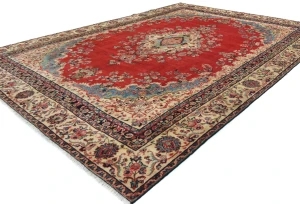 Semi Antique Red Floral Traditional 10X14 Hamedan Persian Rug