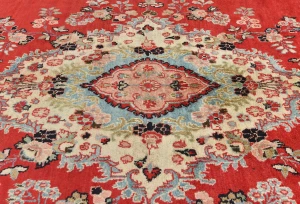 Semi Antique Red Floral Traditional 10X14 Hamedan Persian Rug