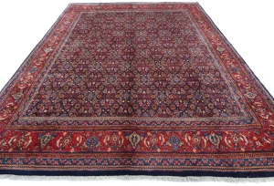 Vintage Purple-navy Floral Traditional 9x12 Mahal Persian Rug