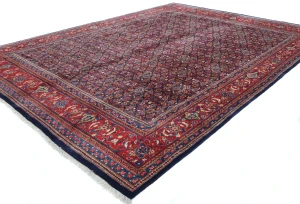 Vintage Purple-navy Floral Traditional 9x12 Mahal Persian Rug
