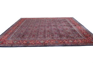 Vintage Purple-navy Floral Traditional 9x12 Mahal Persian Rug
