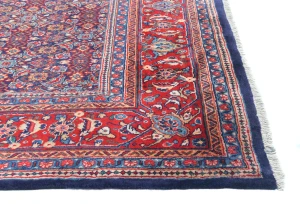 Vintage Purple-navy Floral Traditional 9x12 Mahal Persian Rug