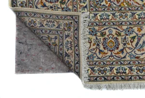 Vintage Cream Traditional 9X12 Kashan Persian Rug