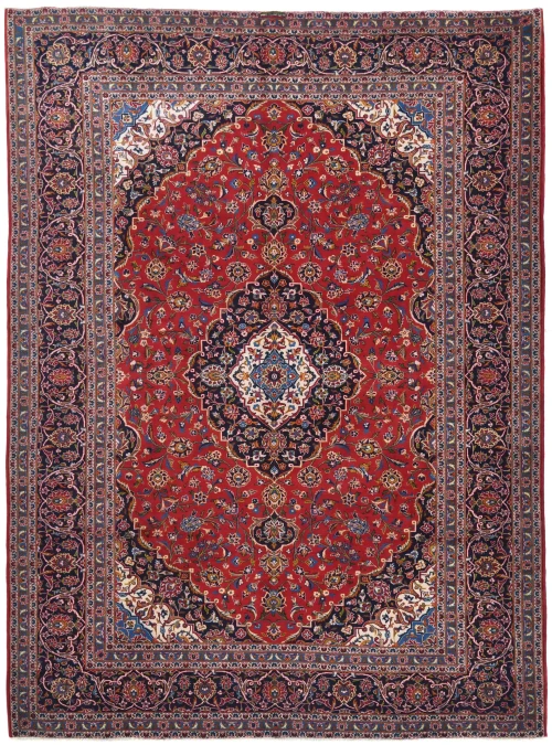 Vintage Beige Traditional 10X13 Kashan Persian Rug