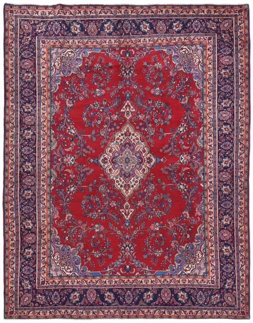 Vintage Red Floral Classic 8x11 Shahrbaft Persian Rug