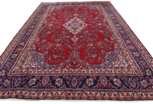 Vintage Red Floral Classic 8x11 Shahrbaft Persian Rug