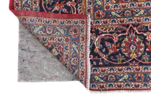 Vintage Red Floral Traditional 10X13 Kashan Persian Rug