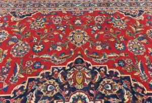 Vintage Red Floral Traditional 10X13 Kashan Persian Rug