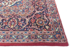 Vintage Red Floral Traditional 10X13 Kashan Persian Rug