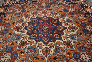 Vintage Dark Purple-navy Traditional 10X13 Kashmar Persian Rug