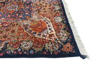 Vintage Dark Purple-navy Traditional 10X13 Kashmar Persian Rug