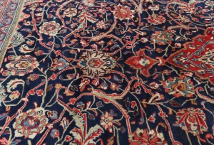 Vintage Purple-navy Floral Traditional 9X12 Mahal Persian Rug