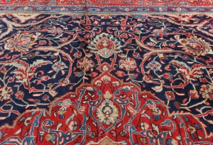 Vintage Purple-navy Floral Traditional 9X12 Mahal Persian Rug