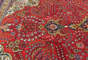 Vintage Red Floral Traditional 8X11 Tabriz Persian Rug