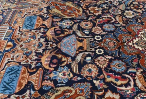 Vintage Purple-navy Pictorial 10X13 Kashmar Persian Rug