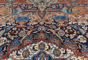 Vintage Purple-navy Pictorial 10X13 Kashmar Persian Rug