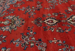 Vintage Red Floral Traditional 9X12 Hamedan Persian Rug