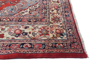 Vintage Red Floral Traditional 9X12 Hamedan Persian Rug